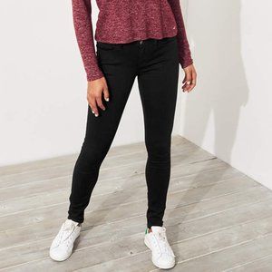 Hollister Jeans Low-rise Super Skinny Black Denim